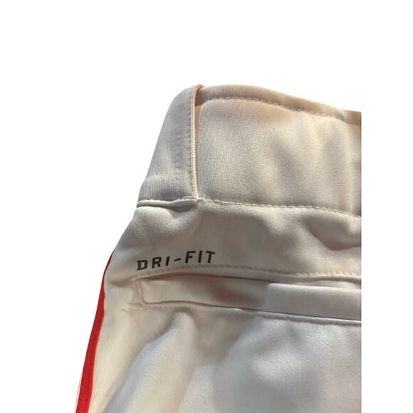 Nike Baseball Softball Pants Uniform White and Red Dri-fit Pockets Men's L - Picture 3 of 11